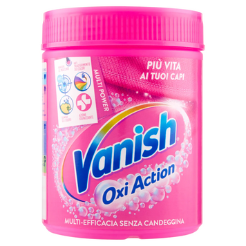Плямовивідник підсилювач до прання сипучий VANISH SMACC.OXIACTION ROSA POLVERE 500 г. 8002910058104 фото