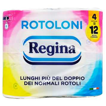Туалетний папір 2-шаровий REGINA C.IG.ROTOLONI ST500 4 шт. 8004260003407 фото