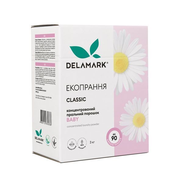 Концентрированный бесфосфатный стиральный порошок Delamark Baby 3 кг 2111223618 фото