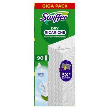 Сухі змінні серветки для швабри Swiffer Dry, 90 шт (3 &times; 30), 21 &times; 26 см HT1002 фото