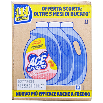 Рідкий засіб для прання кольорових речей ACE DET.LIQ. LV 38 ML 1900 COLOR X3 TRIPACK (5700 ML) 8001480720671 фото