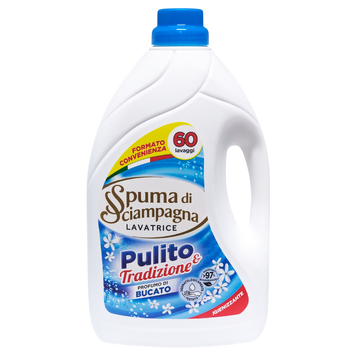 Жидкое средство для стирки универсальный SPUMA DI SCIAMP.DET.LAV.PULTO TRADIZIONE PROFUMO DI BUCATO60 стирка 3000 мл. 8007750088854 фото