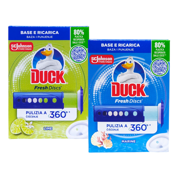 Гель-стик для унитаза ароматизирующий DUCK WC FRESH DISCS TUBO COMPL MARINE LIME 6 доз 36 мл. 5000204341508 фото