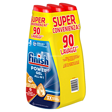 Гель для посудомийної машини FINISH GEL ML600 TUTTO IN 1 ANTIODORE X3 TRIPACK (1800 ML) 8002910060084 фото