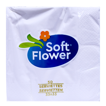 Серветки столові SOFT FLOWER TOV.LI 2V BIA.33X33 P50 8003885000310 фото