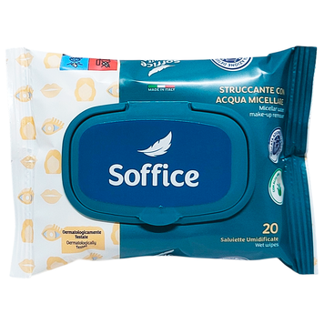 Вологі серветки для зняття макіяжу SOFFICE SALVIET.STRUCCANTI MICELLARE 20 шт. 8032754451304 фото