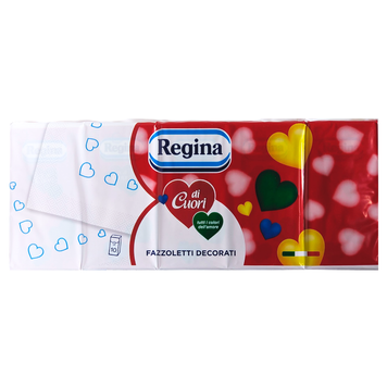 Бумажные носовые платки REGINA DI CUORI 9 FAZZOLETTI X 10 8004260011624 фото