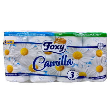 Туалетний папір 3-шаровий FOXY C.IG.CAMILLA DEC.3V. 8 шт. 8008260001494 фото
