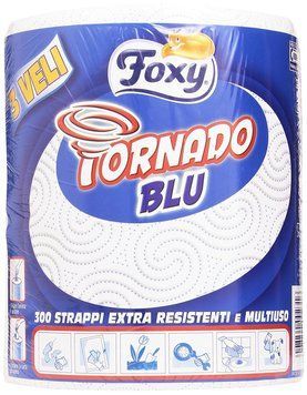 Рушники паперові бобіна 3-шарові FOXY BOBINA TORNADO BLU 250 відр. 8008260002316 фото