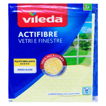 Ганчірка для скляних поверхонь VILEDA ACTIFIBRE PANNO x VETRIeFINESTRE 36x32 1 шт. 4023103195929 фото