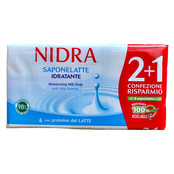 Мыло твердое с уважающим молочком NIDRA SAP.SOL. 3x90 г. 8003510034406 фото