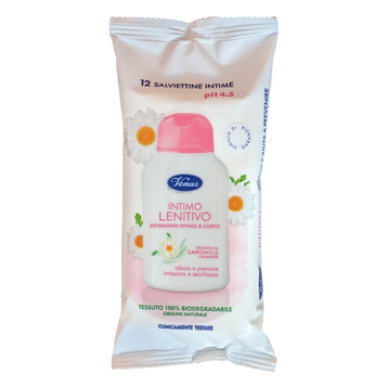 Вологі серветки для інтимної гігієни VENUS SALVIETTE INTIME PH4,5 LENITIVO 12 шт. 8009150117134 фото
