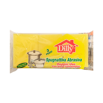 Губки кухонные DILLY SPUGNA+FIBRA VERDE CON IMPUGNATURA 3 шт. 8000811575539 фото