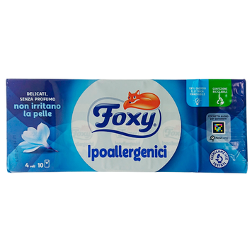 Бумажные носовые платочки 4-слойные FOXY FAZZ. 10 шт. 8008260004020 фото
