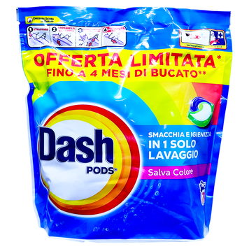 Капсулы для стирки цветных вещей все в 1 DASH LAVATR.ECODOSI 70 PODS COLORE 8700216793100 фото