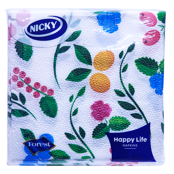 Серветки столові NICKY TOVAGLIOLI 33x33 1 VELO 70 PZ HAPPY LIFE DECORI MISTI 8004260252003 фото