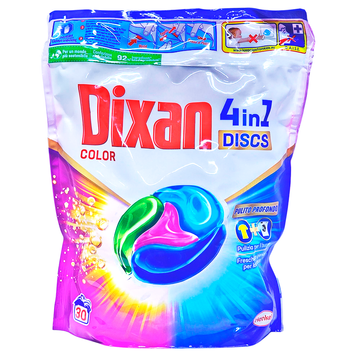 Капсулы для стирки цветных вещей 4 в1 DIXAN ECODOSI LAVATR BUSTA 30 DISCS COLOR 8015100577736 фото