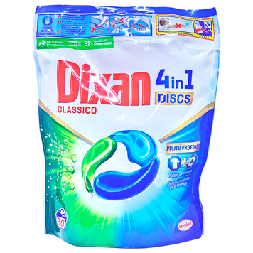 Капсулы для стирки универсальные 4 в 1 DIXAN ECODOSI LAVATR BUSTA 30 DISCS CLASSICO 8015100577774 фото