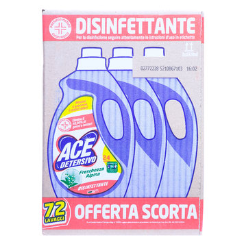 Жидкое средство для стирки ACE DET.LIQ. LV 24 ML 1320 DISINFETTANTE X3 TRIPACK (3960 ML) 8001480721159 фото