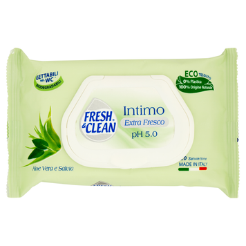 Влажные салфетки для интимной гигиены освещающие FRESH&CLEAN SALV.INT.MENTA/SALVIA 20 шт. 8002340010864 фото
