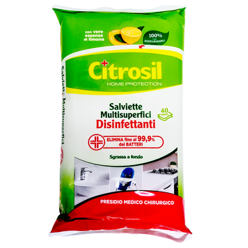Влажные салфетки для уборки универсальные CITROSIL PANNI DISINF.LIM.PZ40 8003650017758 фото