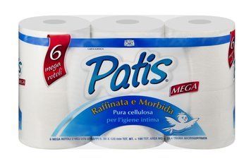 Туалетний папір 2-шаровий PATIS CARTA IGIEN X 6 MAXI 750 106P 6 шт. 8002904170065 фото