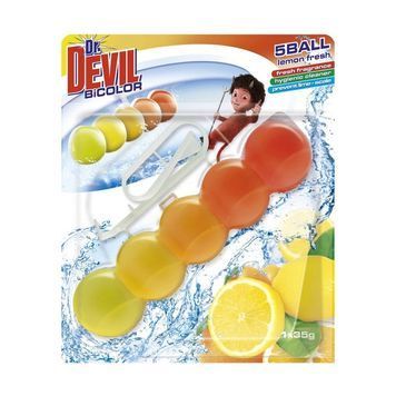 Подвесной блок для унитаза Dr. Devil WC BiColor лимонная свежесть 35 г 4549456 фото