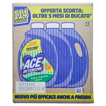 Жидкое средство для стирки ACE DET.LIQ. LV 38 ML 1900 TALC X3 TRIPACK (5700 ML) 8001480722712 фото
