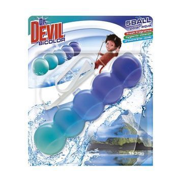 Подвесной блок для унитаза Dr. Devil WC BiColor полярная вода 35 г 4549458 фото