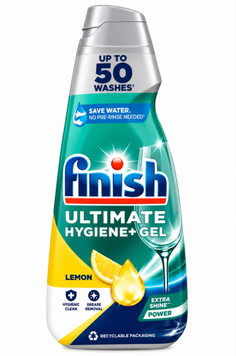 Гель для посудомийної машини Finish Ultimate Hygiene+ Gel Lemon, 1 л (50 циклів) MP1010 фото