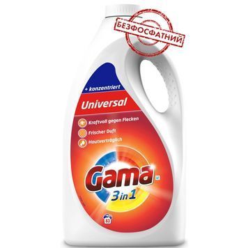 Гель для стирки универсальный Gama 3,735 л 5022580 фото
