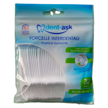 Зубна нитка з тримачем DENTASK FORCELLE 32 шт. 8050713232139 фото