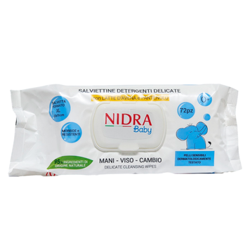 Влажные салфетки детские NIDRA BABY SALV. PZ 72 MANI E VISO LATTE D AVENA E PANTENOLO 8003510037094 фото