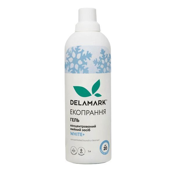 Рідкий концентрований безфосфатний засіб для прання Delamark White 1 л 2111223601 фото