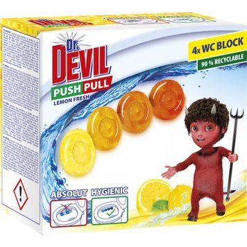 Туалетні блоки без кошика для унітазу Dr.Devil Push Pull цвітіння заходу сонця 40 г 4808787 фото