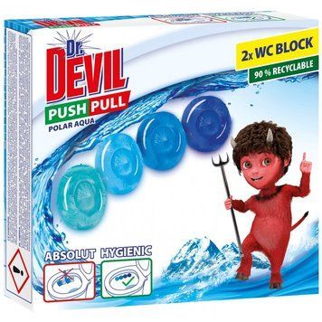 Туалетні блоки без кошика для унітазу Dr.Devil Push Pull цвітіння заходу сонця 40 г 4808788 фото