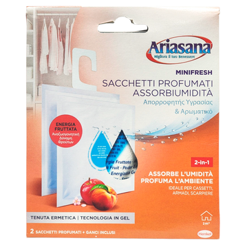Освежитель в гардероб влагопоглашающий ARIASANA MINIFRESH SACHETTI PROFUMATI ASSORBIUMIDITA 2 PZ ENERGIA FRUTTATA 8004630918072 фото