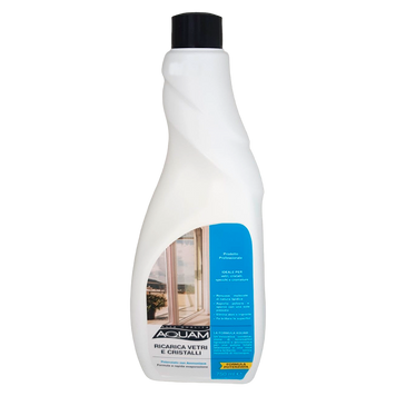 Засіб для чищення скляних поверхонь запаска AQUAM DET.VETRI&CRIST.RIC. 750 мл. 8050713233082 фото