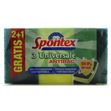Губки кухонные SPONTEX SPONTEX SPUGNA ABRAS.UNIVER 2+1 PZ. 3 шт. 3384123162133 фото
