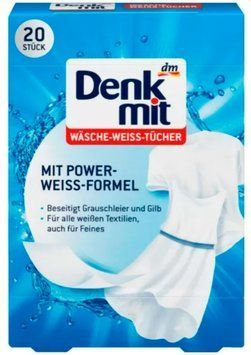 Серветки для прання та відновлення кольору білих речей Denkmit W&auml;sche-Weiss-T&uuml;cher 20 шт PR1049 фото