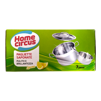 Губки кухонные для чистки просокенные мыющим средством HOME CIRCUS PAGLIETTE SAPONATE PZ7 8051739600346 фото