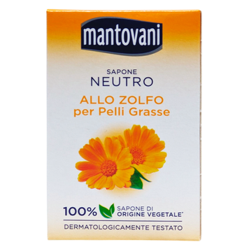Мыло твердое нейтральное для жирной кожи MANTOVANI SAP.ZOLFO 100 г. 8002340008328 фото