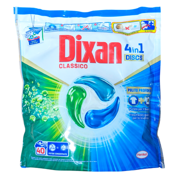 Капсули для прання універсальні 4 в 1 DIXAN ECODOSI LAVATR BUSTA 40 DISCS CLASSICO 8015100579082 фото