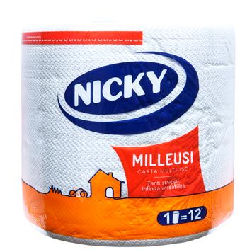 Полотенца бумажные бобина 2-слойные NICKY ASCIUG.MILLEUSI BOBINA 552 ветр. 124.2 м. 8013670422401 фото