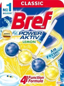 Туалетний блок для унітаза Bref Power Active свіжість лимона 50 г VT1020 фото